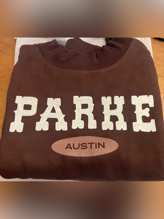 Parke Tops - Parke Austin Graphic Brown MOCKNECK L/XL